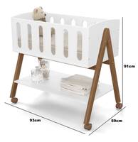 Mini berço Liv  - Branco Eco Wood-medidas